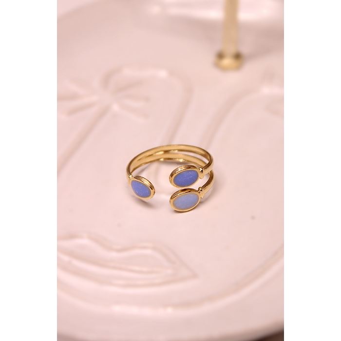 Scarpy creation bague pierre ovale bleu4783002_5