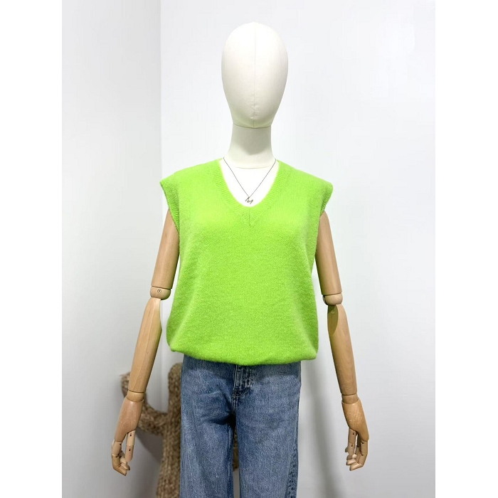 Scarpy creation pull v sans manche alpaga vert4783603_5