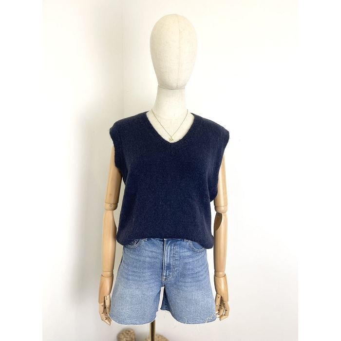 Scarpy creation my pull v sans manche alpaga yl bleu