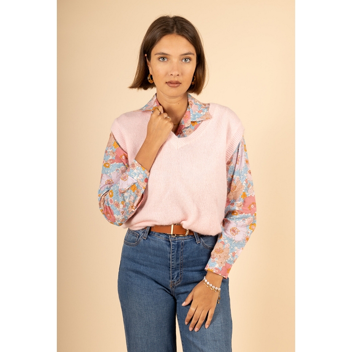 Scarpy creation pull v sans manche alpaga rose4783606_2