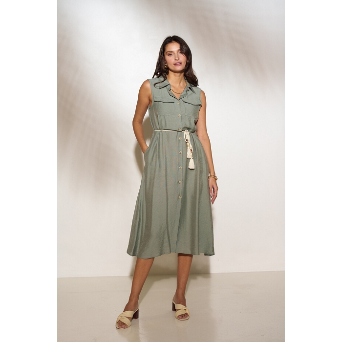 Scarpy creation robe longue fluide vert4784702_3
