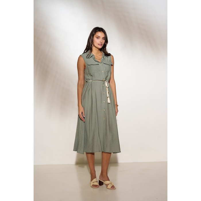Scarpy creation robe longue fluide vert4784702_5