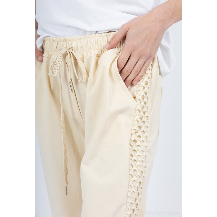 Scarpy creation my pantalon bande filet yl beige4794901_2