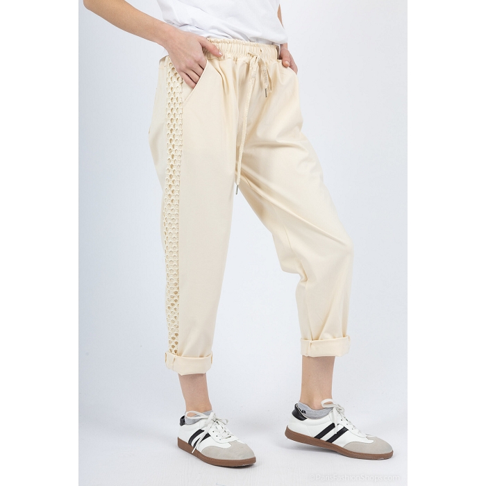 Scarpy creation my pantalon bande filet yl beige4794901_5