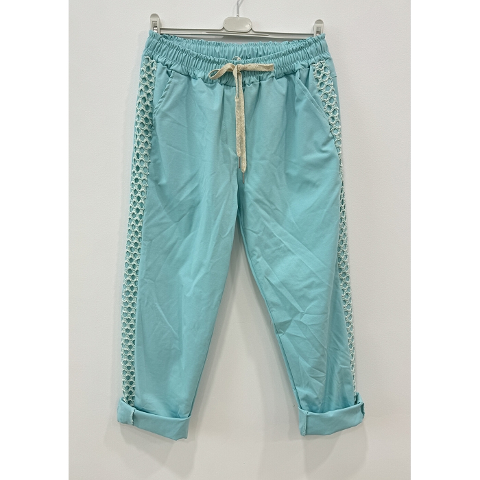 Scarpy creation pantalon bande filet vert