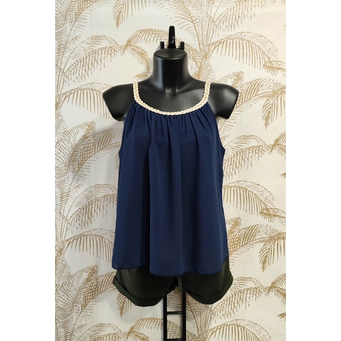Scarpy creation top a bretelles tresses bleu