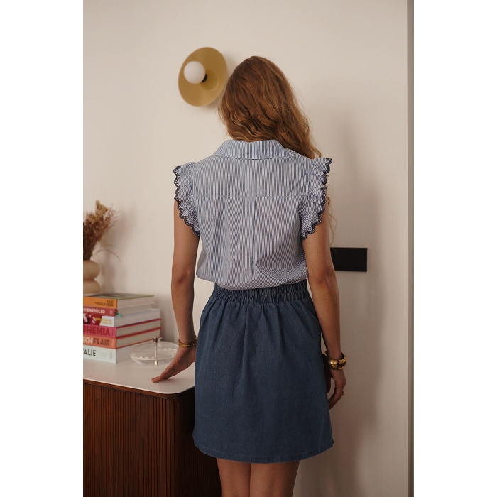 Scarpy creation my blouse sans manche volant brode yl bleu4795201_2