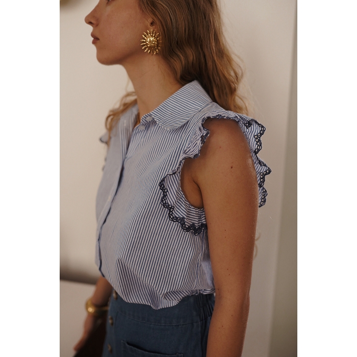 Scarpy creation my blouse sans manche volant brode yl bleu4795201_4