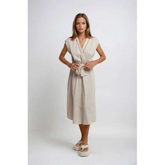 Scarpy creation robe midi lin beige4796401_2