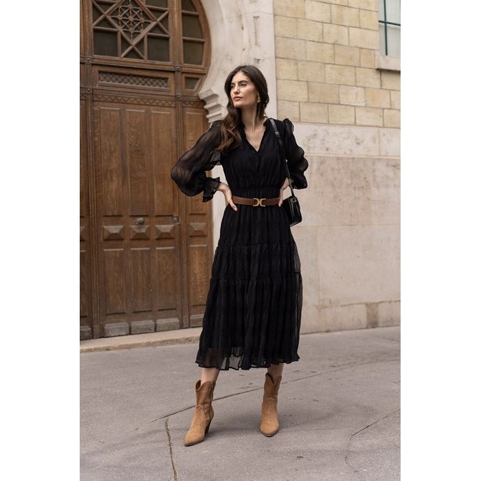 Scarpy creation robe longue simone noir