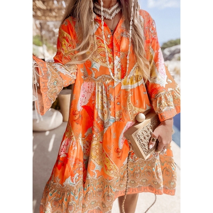 Scarpy creation my robe courte en viscose yl orange4797305_5