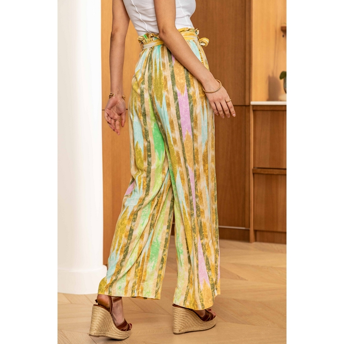Scarpy creation my pantalon fluide a rayure yl jaune4798201_3