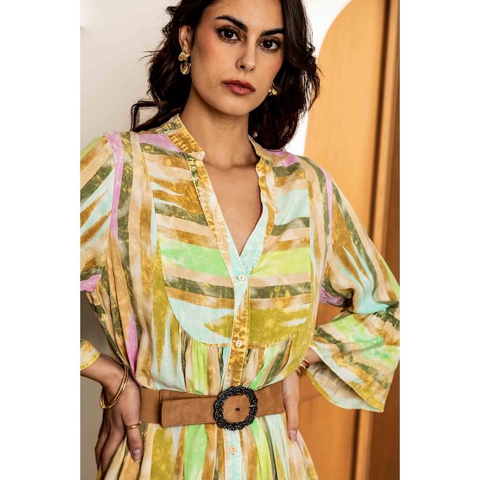 Scarpy creation tunique evasee rayure vert4798401_3