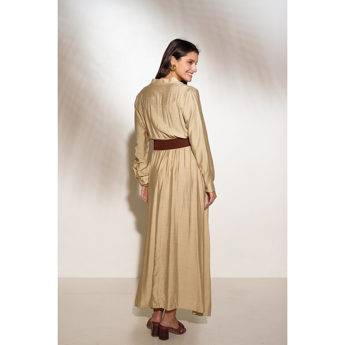 Scarpy creation robe chemise longue beige4799601_2