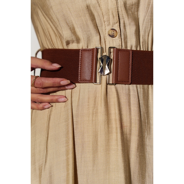 Scarpy creation robe chemise longue beige4799601_3