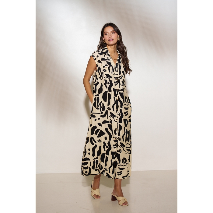 Scarpy creation my robe longue graphique yl noir