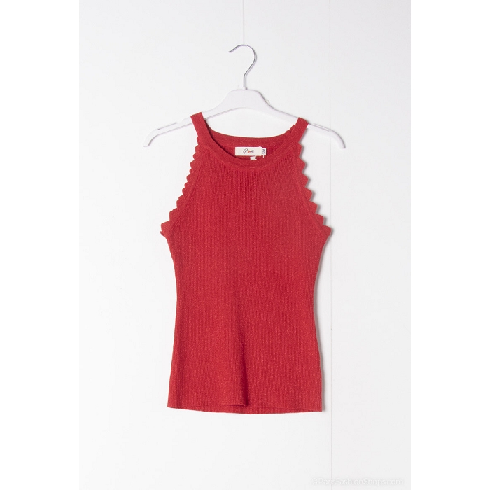 Scarpy creation debardeur lurex rouge