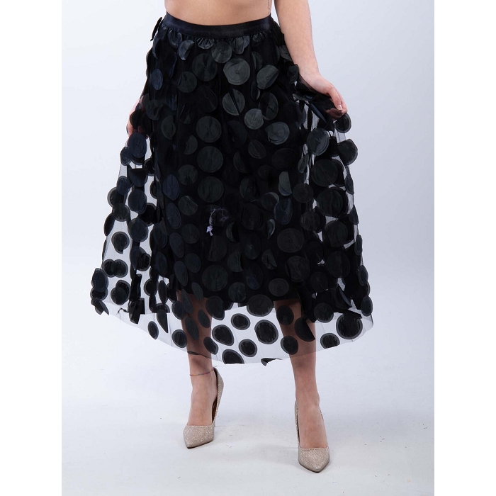 Scarpy creation jupe longue tulle a pois noir4800905_4