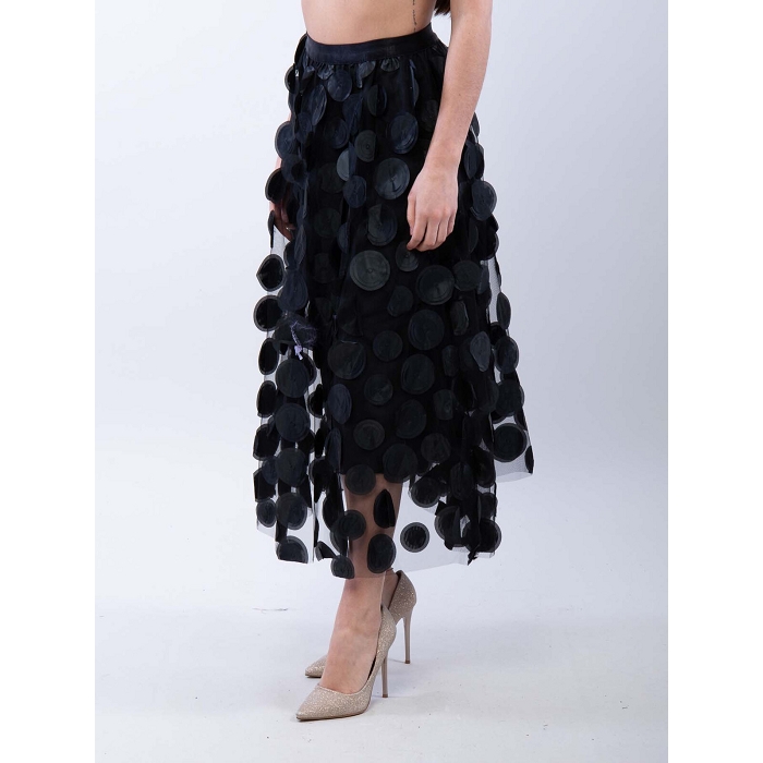 Scarpy creation jupe longue tulle a pois noir4800905_5