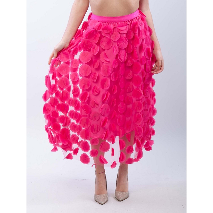 Scarpy creation jupe longue tulle a pois rose4800906_2