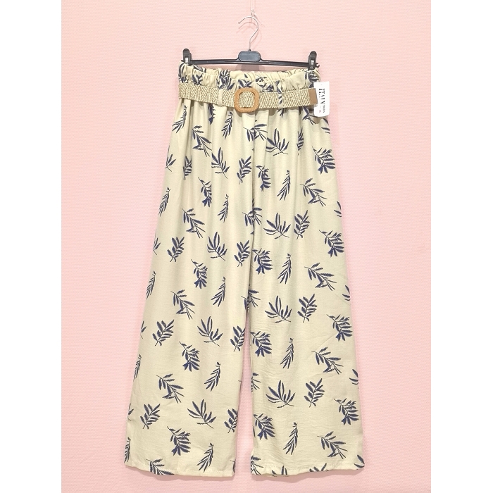 Scarpy creation pantalon ample ceinture beige