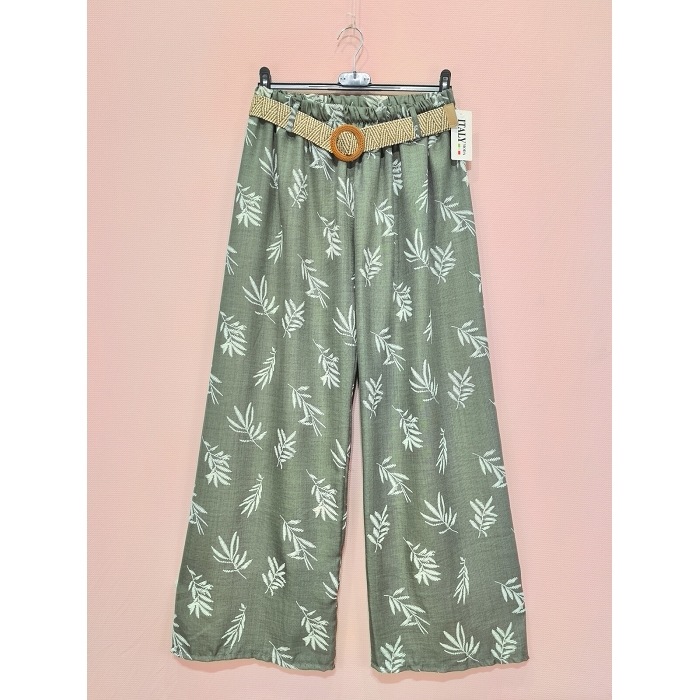 Scarpy creation pantalon ample ceinture vert4804103_2
