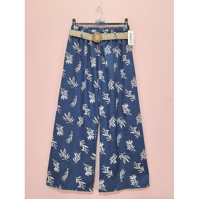 Scarpy creation pantalon ample ceinture bleu4804104_4
