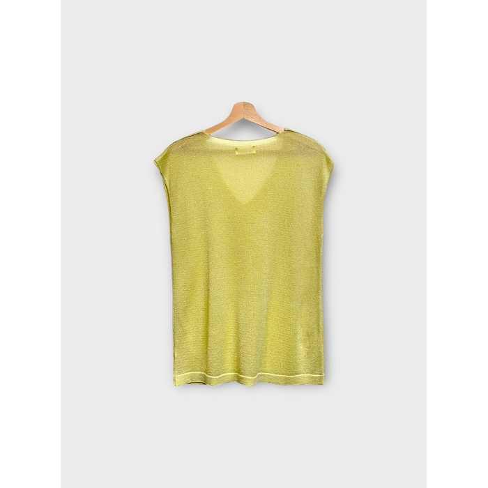 Scarpy creation t shirt lurex col v jaune4804202_6