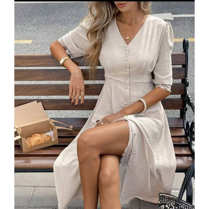 Scarpy creation robe elegante boutonnee blanc4805602_3