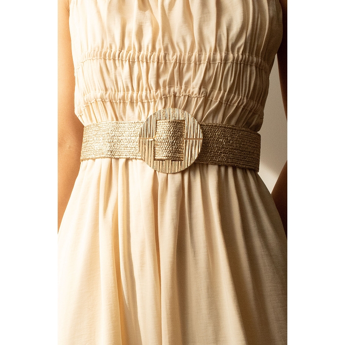 Scarpy creation my ceinture paille rafia boucle metale yl or