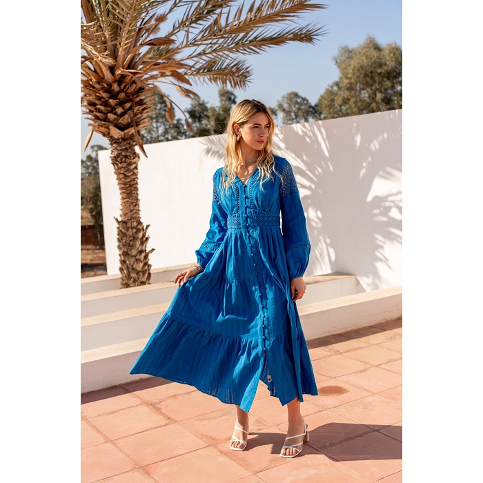 Scarpy creation robe chemise longue noemie bleu4808501_3