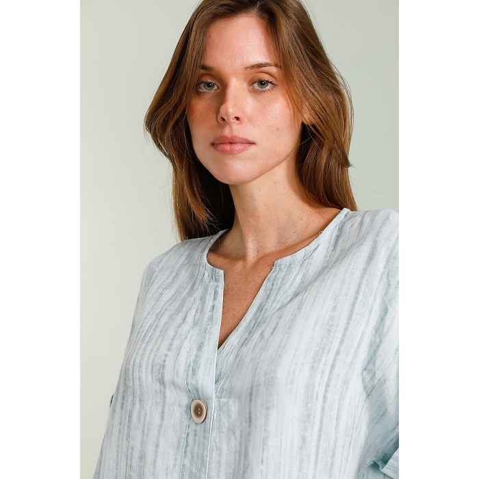 Scarpy creation top manche courte col v bleu4808601_3
