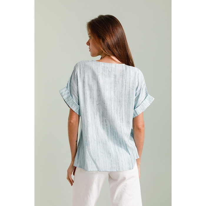 Scarpy creation top manche courte col v bleu4808601_4