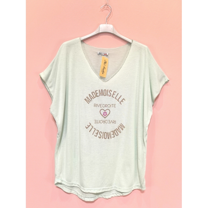 Scarpy creation my t shirt over size mademoiselle rive droite yl vert