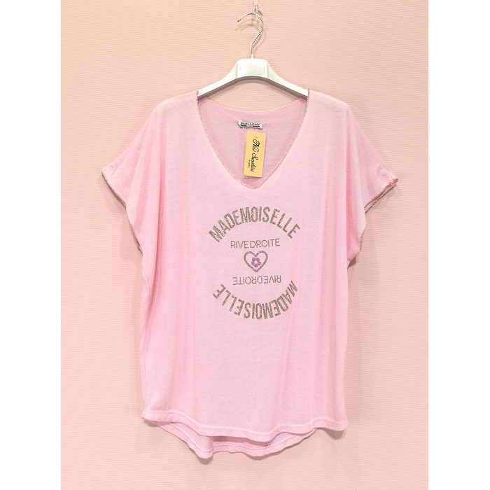 Scarpy creation my t shirt over size mademoiselle rive droite yl rose