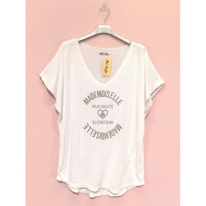 Scarpy creation my t shirt over size mademoiselle rive droite yl blanc4808907_2