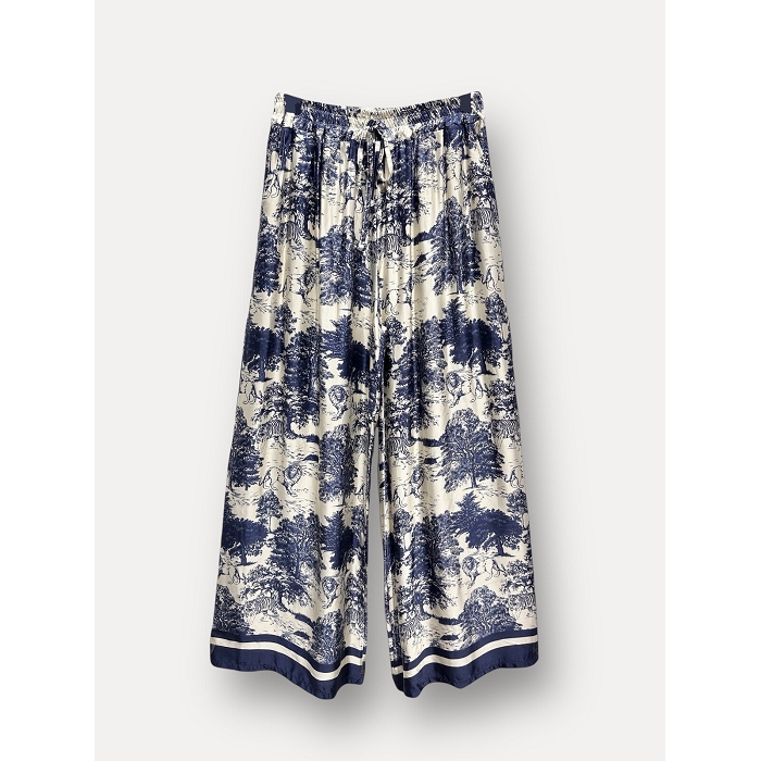 Scarpy creation my pantalon toile de jouy yl bleu