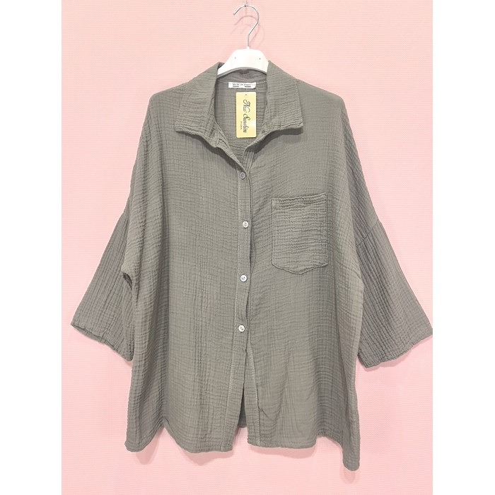 Scarpy creation chemise gaz de coton 34 gris