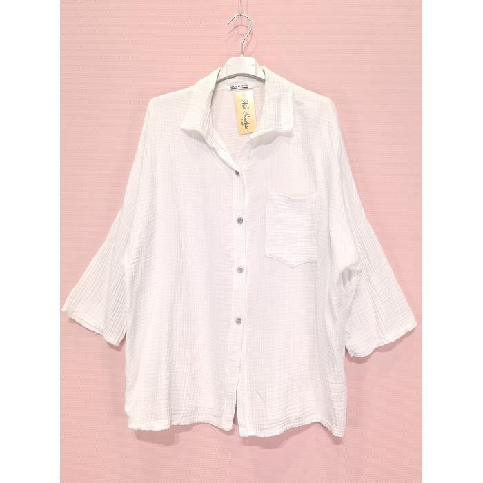 Scarpy creation chemise gaz de coton 34 blanc