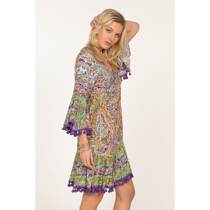 Scarpy creation my robe tunique  col v boheme yl parme