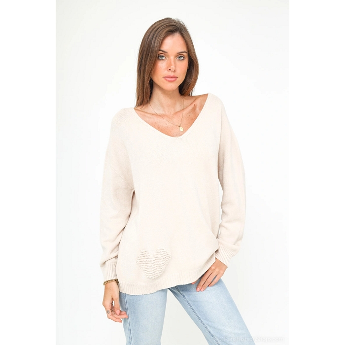 Scarpy creation pull sans couture beige