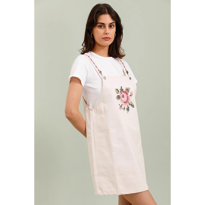 Scarpy creation robe salopette pixel beige