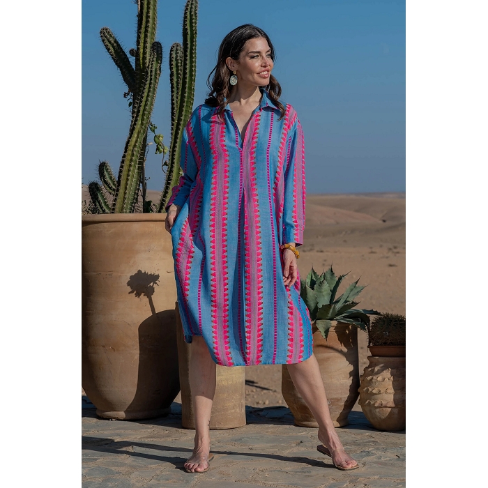 Scarpy creation robe soul en coton bleu