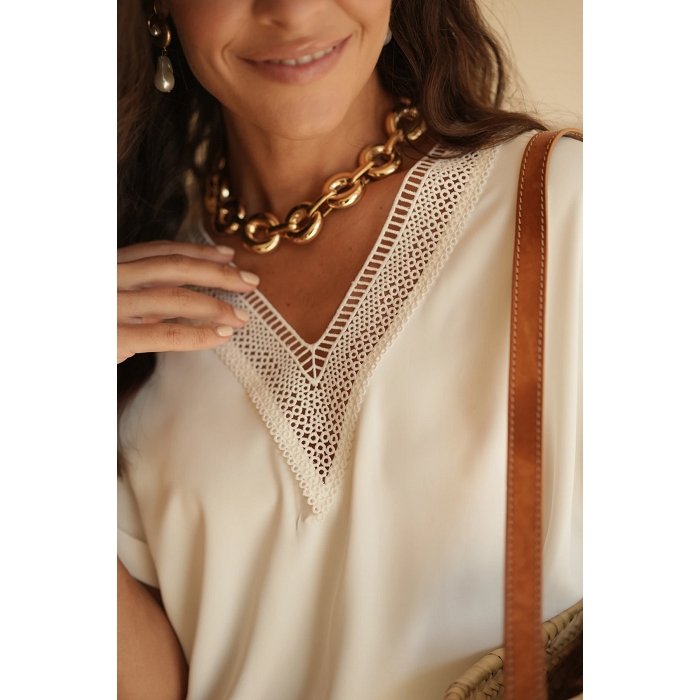 Scarpy creation top fluide manche courte blanc4813801_3