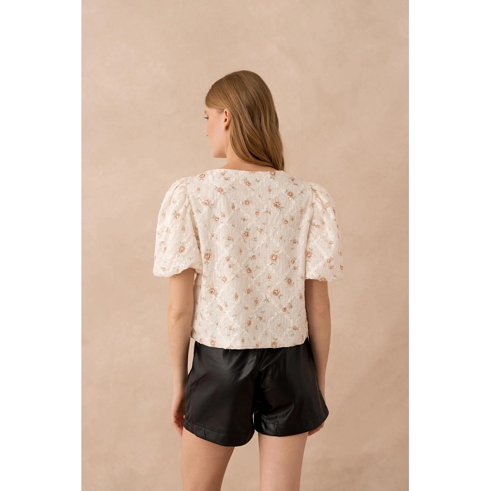 Scarpy creation top a  sequin fleuri jaune4813901_5