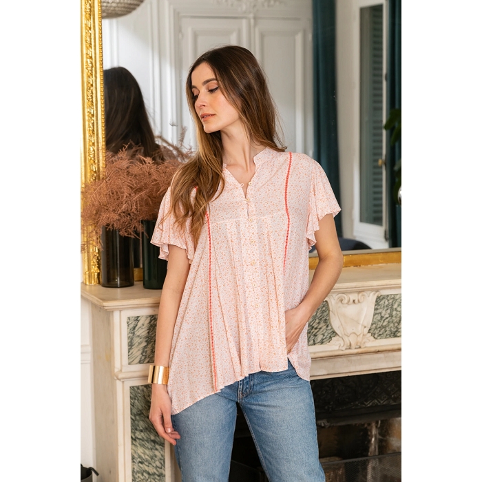 Scarpy creation chemise col v regular orange