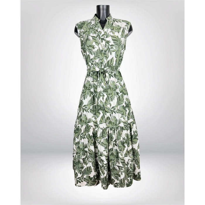 Scarpy creation my robe sans manche longue broderie anglaise yl vert