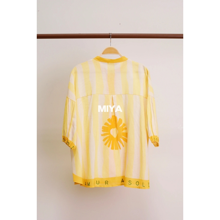 Scarpy creation t shirt chemise floral jaune
