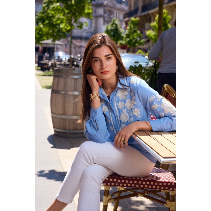 Scarpy creation my chemisier broderie forale yl bleu4829401_3