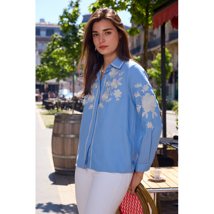 Scarpy creation my chemisier broderie forale yl bleu4829401_6